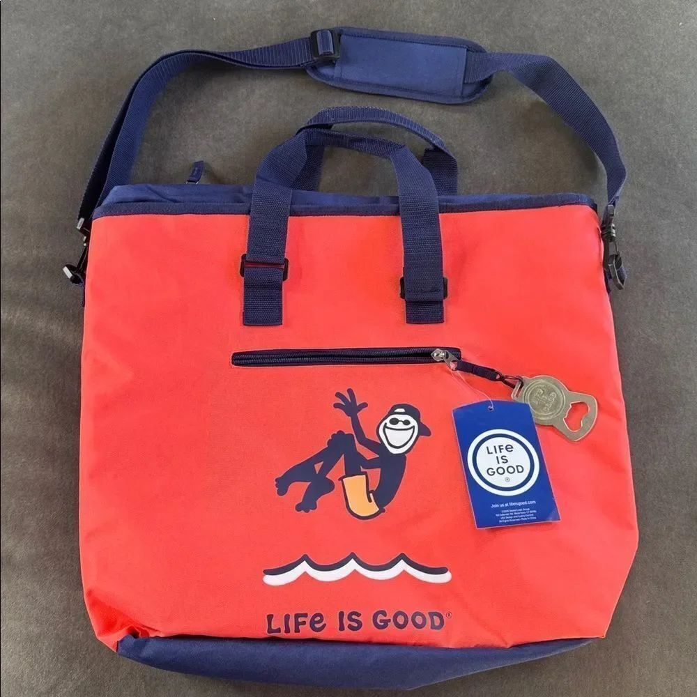 Life Is Good 36 Can Deluxe Insulated Tote Cooler Bag NWT